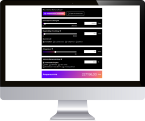 Sparplanrechner Computerbildschirm mit dem Sparplanrechner