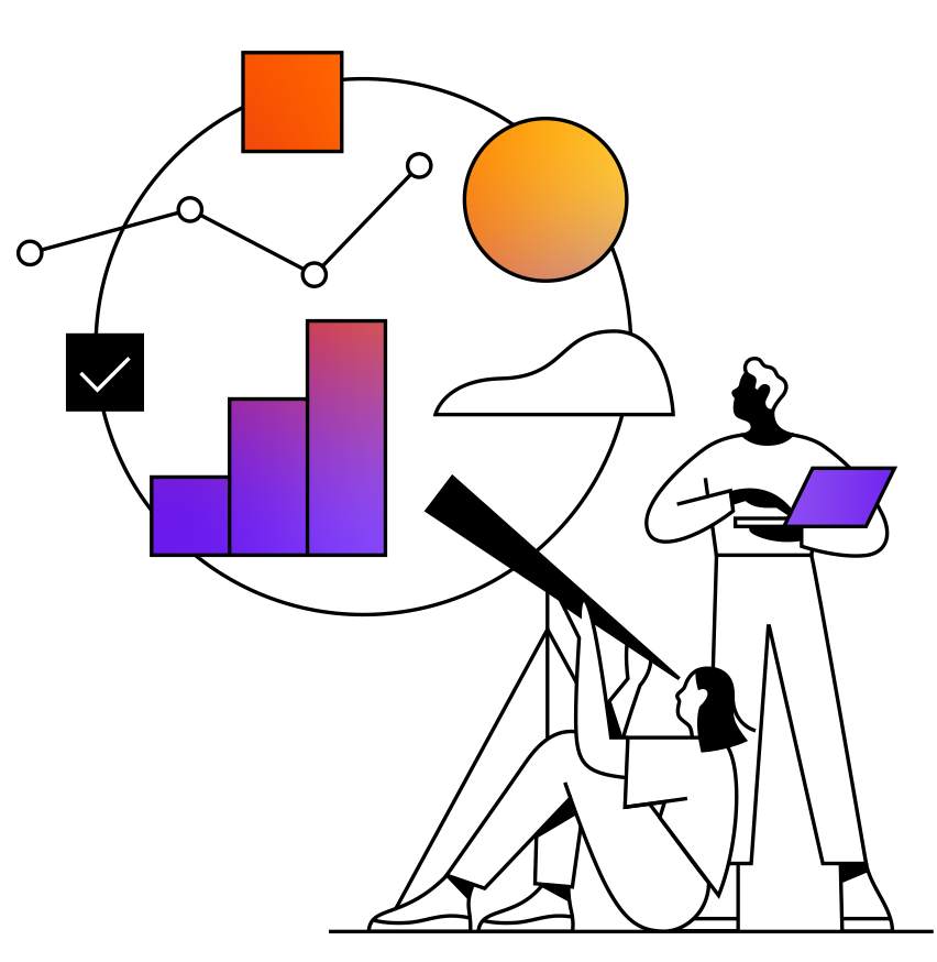 ETF Suche Dekorative Illustration